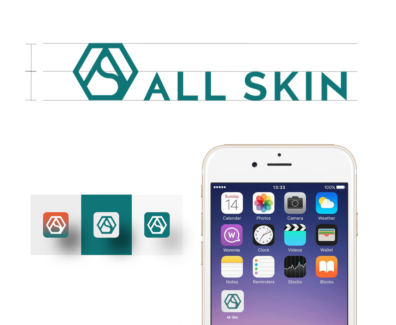 AllSkin brand logo and visual identity design