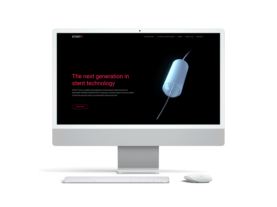 Scrolling animation of Stentit medical device website interface