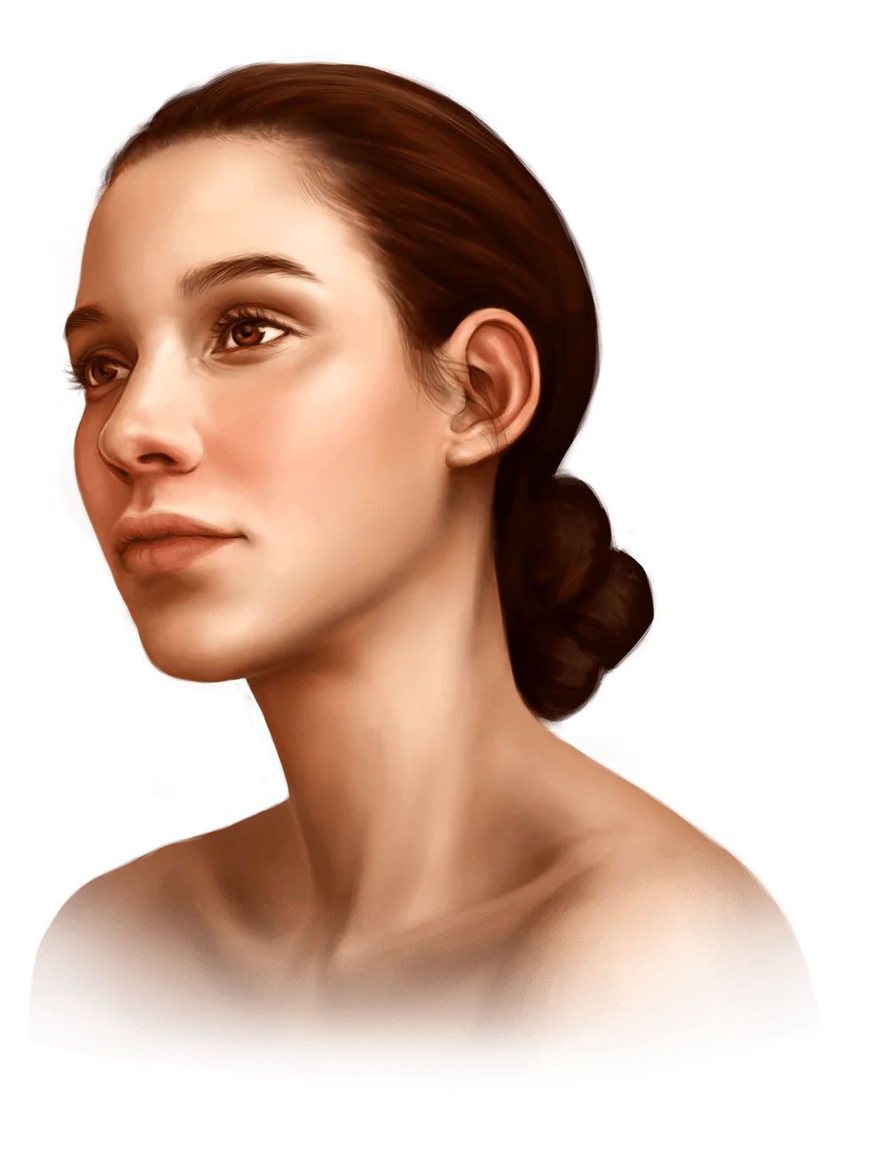 Medical illustration and animation of woman showing facial anatomy